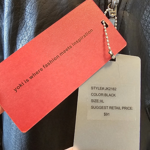 Vegan Leather Fringe Biker Jacket - Picture 4 of 6